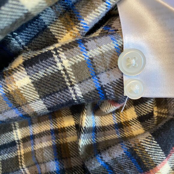 Everlane The Brushed Flannel Shirt Mens Large Brown Yellow Plaid NWT - Picture 8 of 9